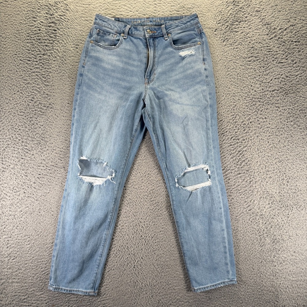 American Eagle Jeans Women's 8 Blue Cotton Denim Straight Leg Workwear Travel